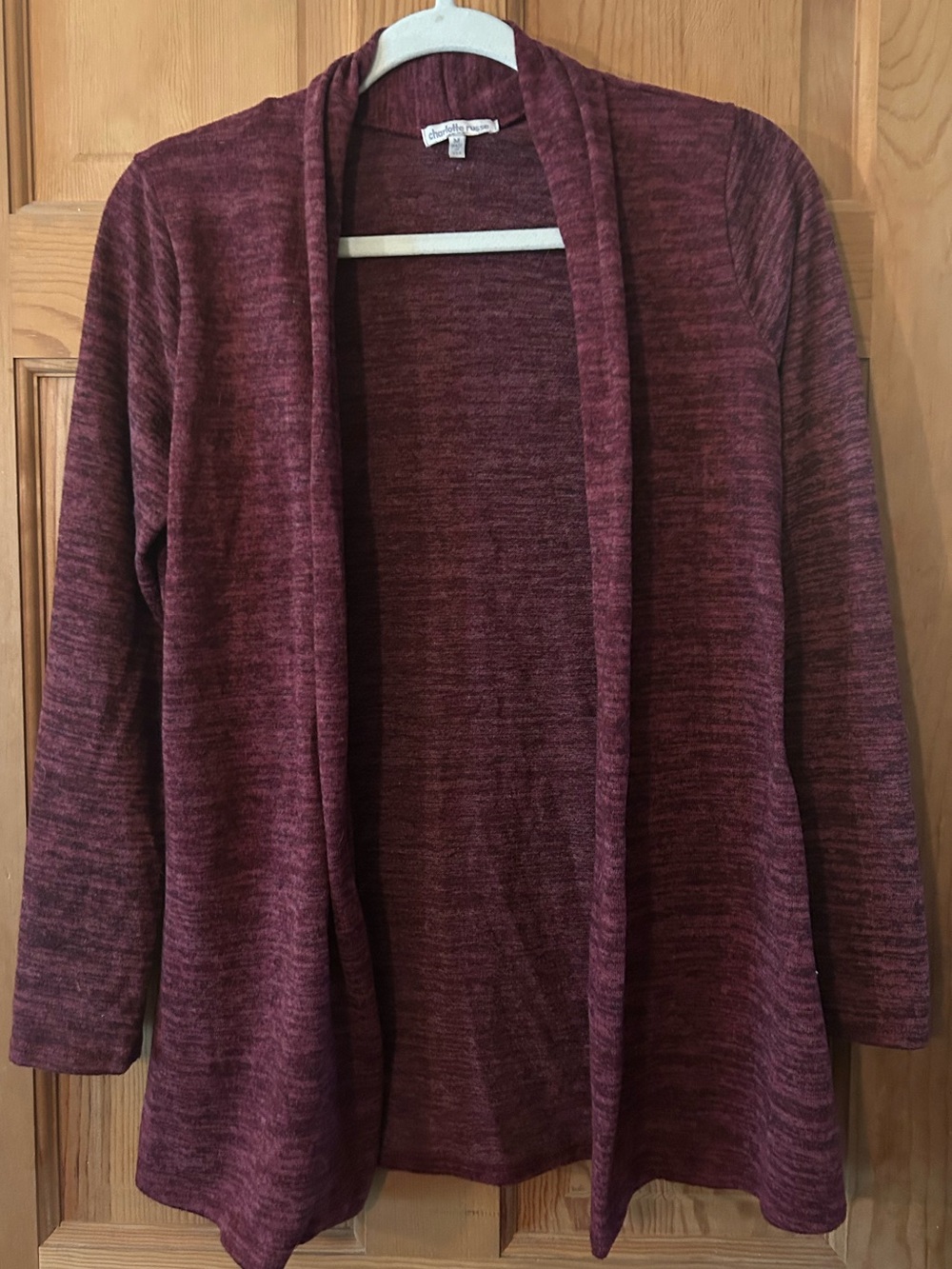 Charlotte Russe Open-Front Cardigan - Maroon